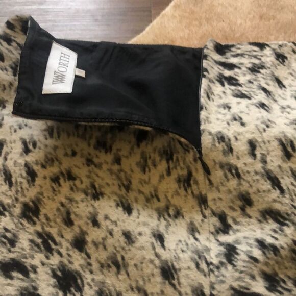 Worth Wool & Silk Animal Print Skirt - Picture 4 of 6